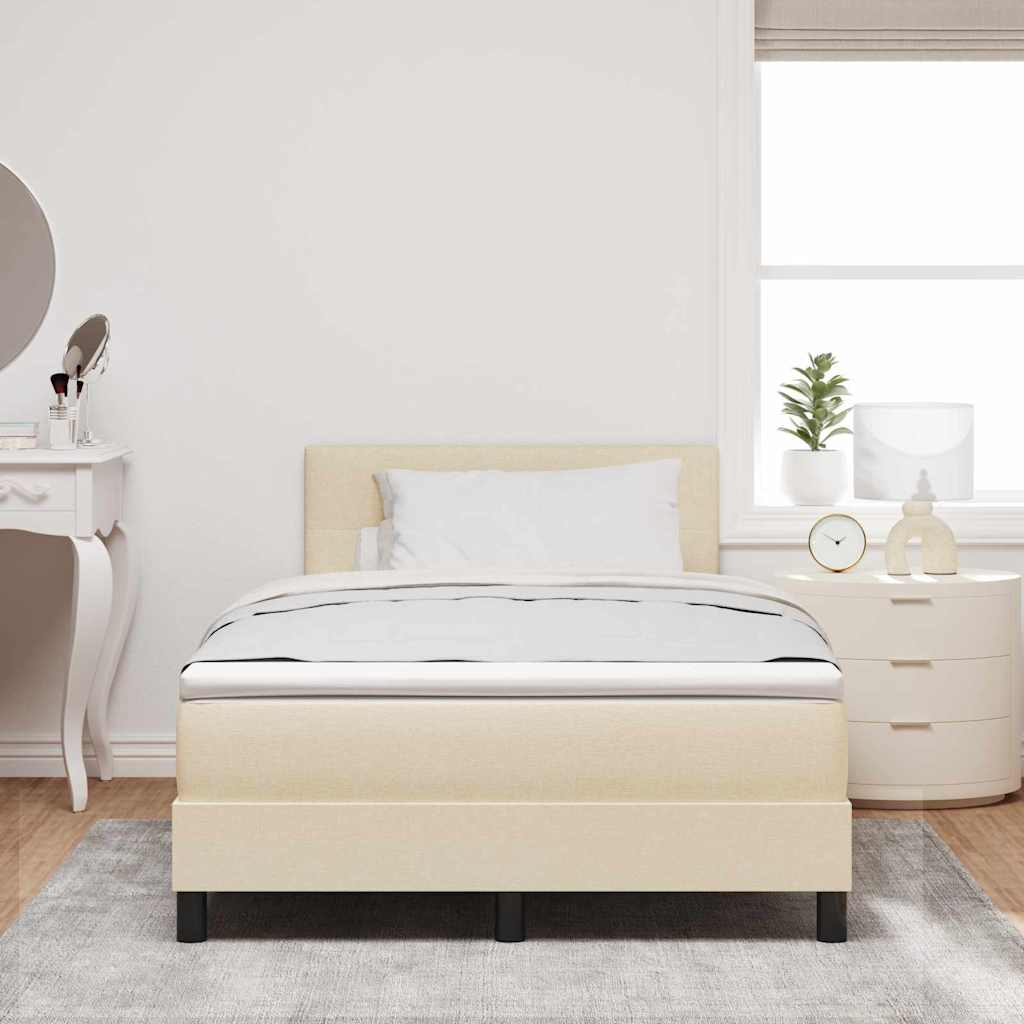 Boxspring bed met LED-stripverlichting Crème 120 x 200 cm Stof