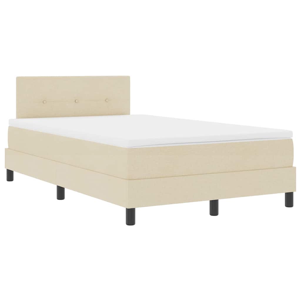 Boxspring bed met LED-stripverlichting Crème 120 x 200 cm Stof