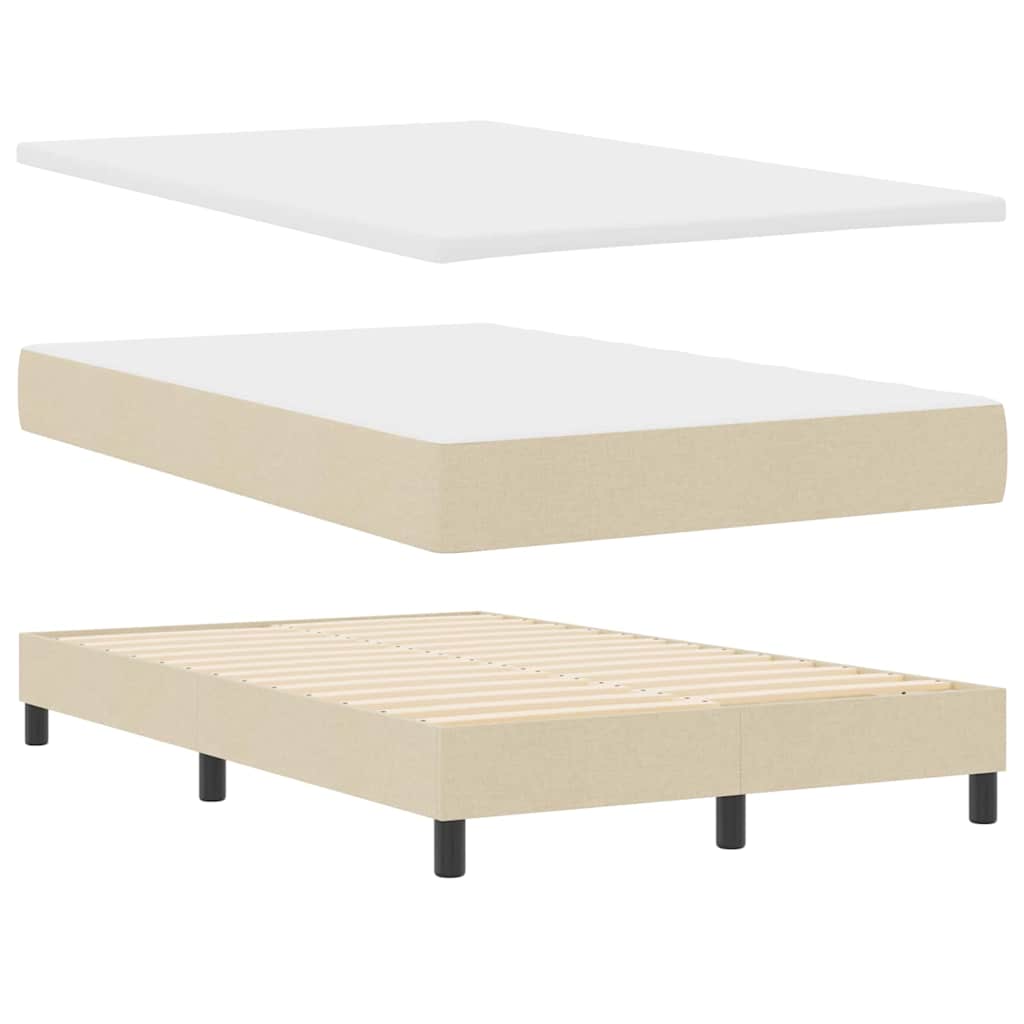 Boxspring bed met LED-stripverlichting Crème 120 x 200 cm Stof