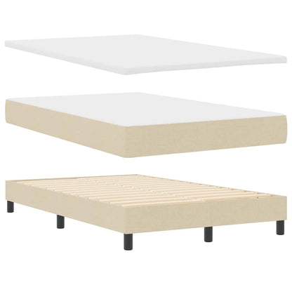 Boxspring bed met LED-stripverlichting Crème 120 x 200 cm Stof
