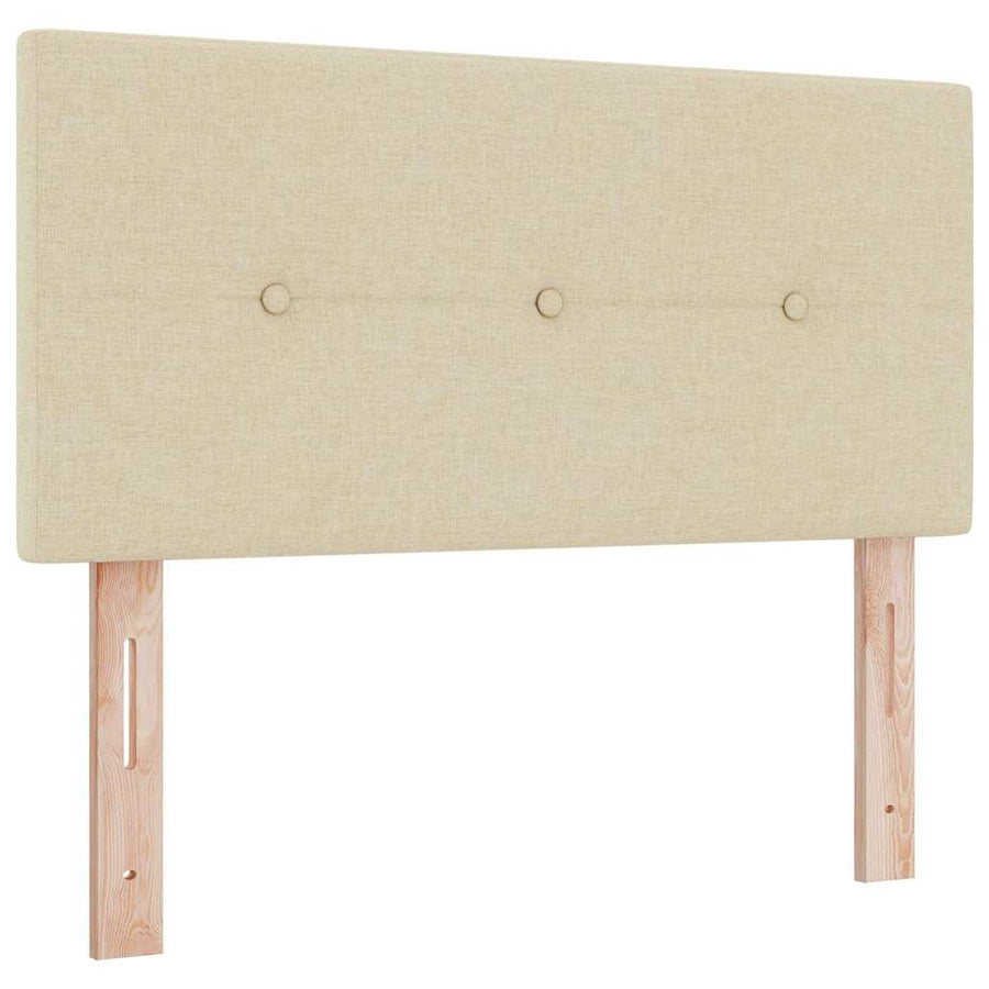 Boxspring bed met LED-stripverlichting Crème 120 x 200 cm Stof