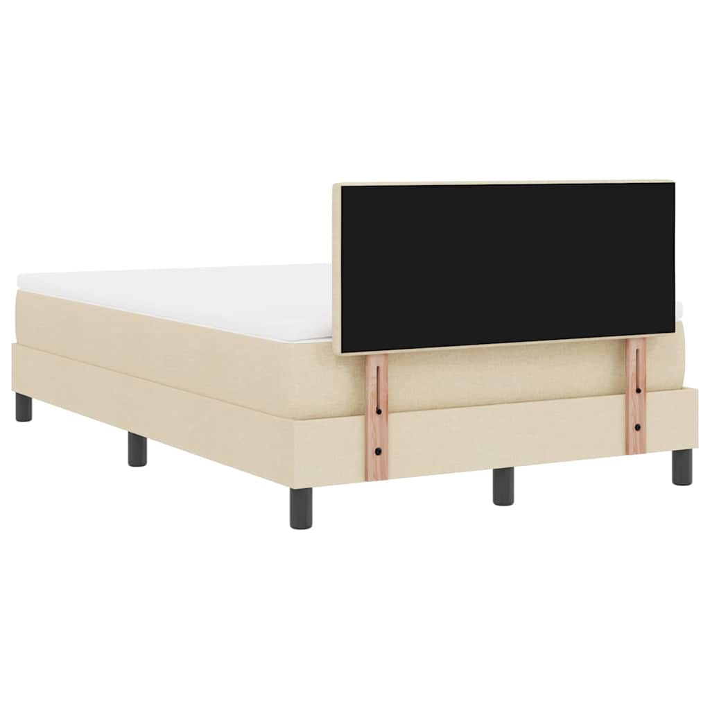 Boxspring bed met LED-stripverlichting Crème 120 x 200 cm Stof