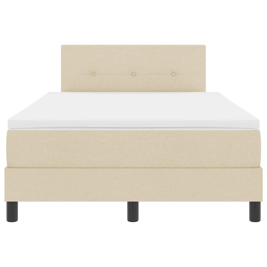 Boxspring bed met LED-stripverlichting Crème 120 x 200 cm Stof