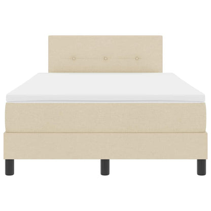 Boxspring bed met LED-stripverlichting Crème 120 x 200 cm Stof