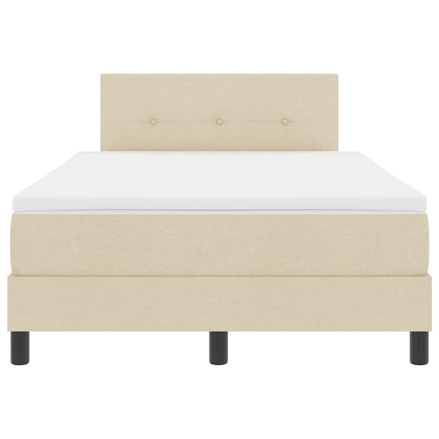 Boxspring bed met LED-stripverlichting Crème 120 x 200 cm Stof