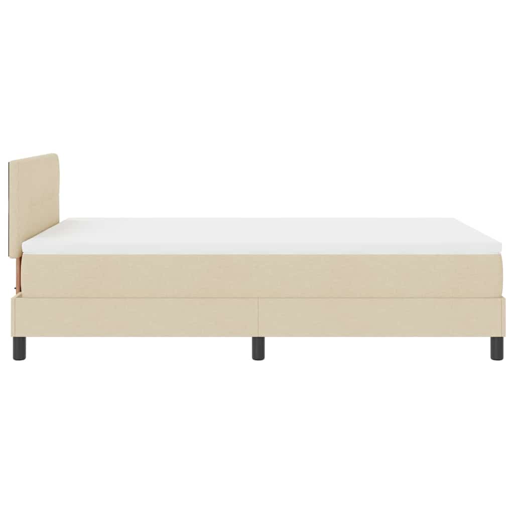 Boxspring bed met LED-stripverlichting Crème 120 x 200 cm Stof