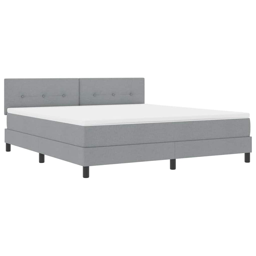 Boxspring bed met matras Lichtgrijs 180 x 200 cm Stof