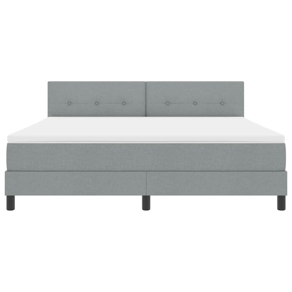 Boxspring bed met matras Lichtgrijs 180 x 200 cm Stof
