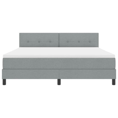 Boxspring bed met matras Lichtgrijs 180 x 200 cm Stof