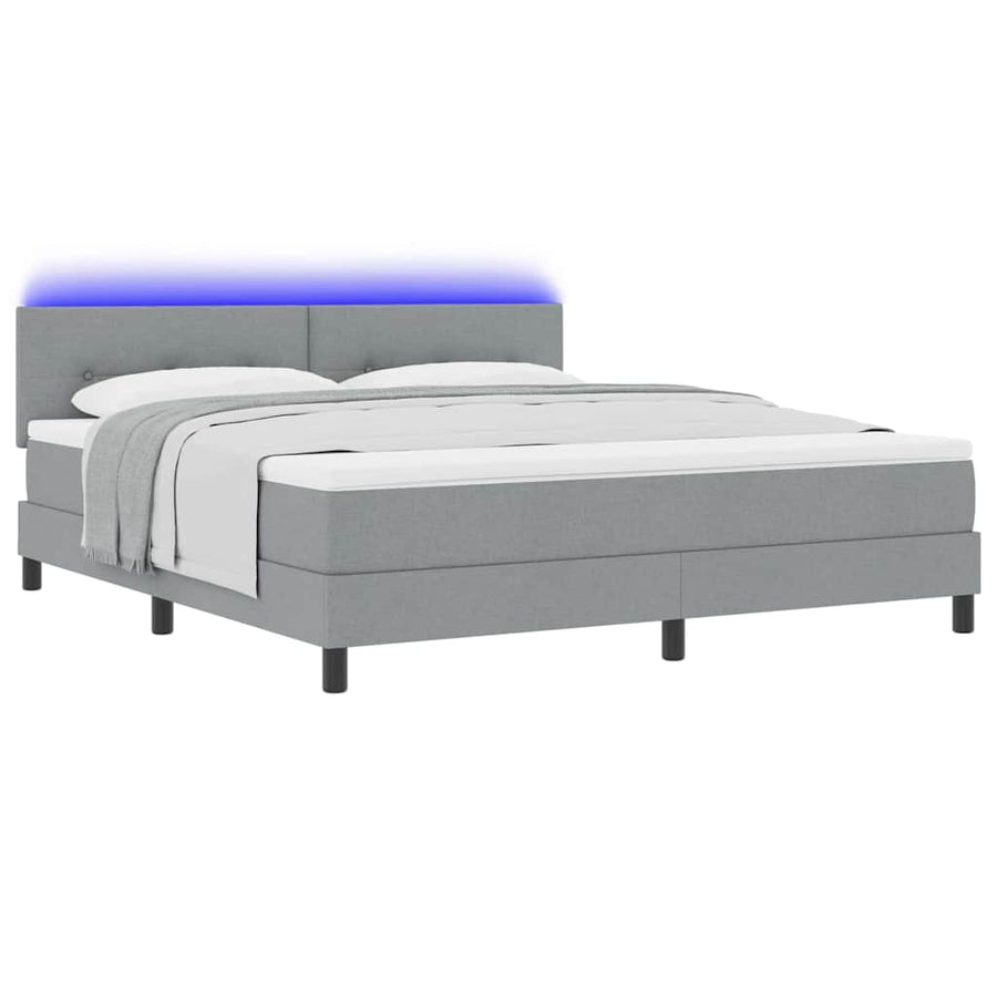 Boxspring bed met matras Lichtgrijs 180 x 200 cm Stof