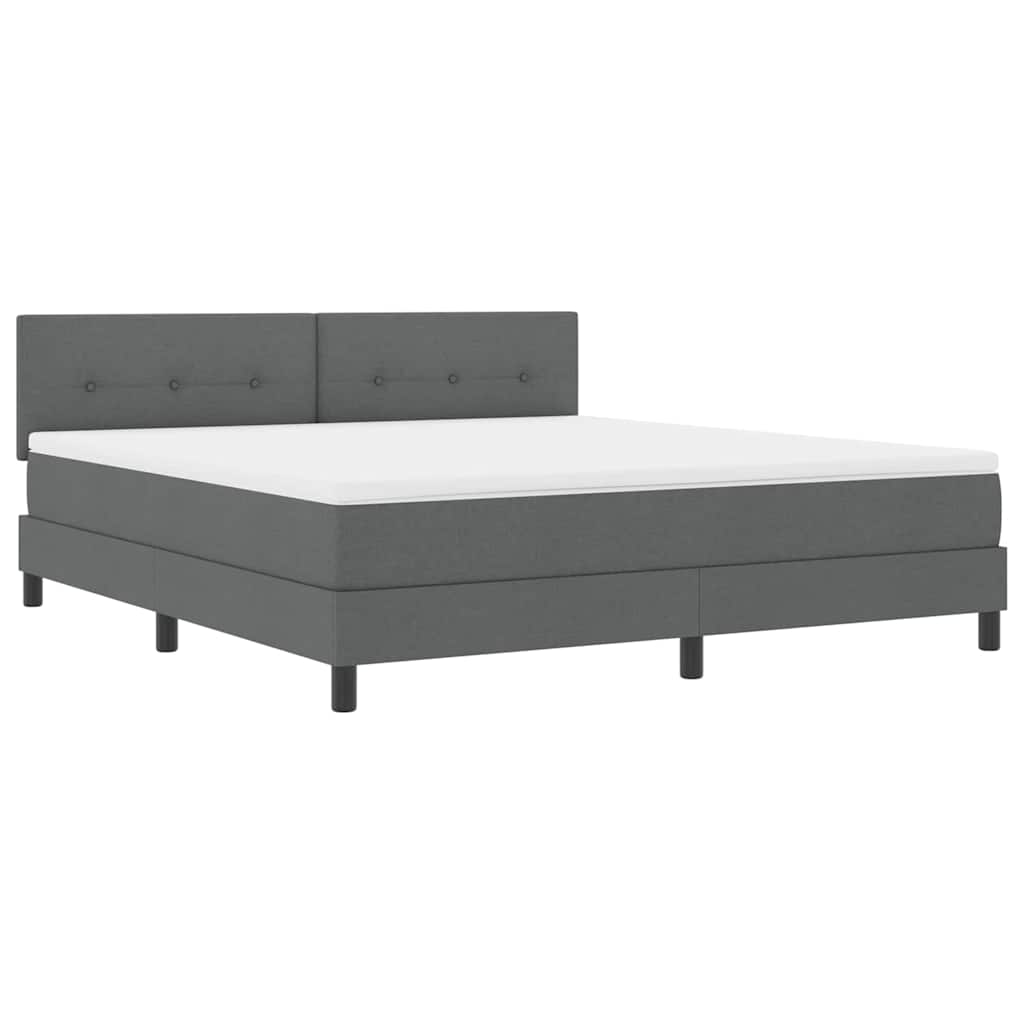 Boxspring bed met hoofdeinde Donkergrijs 180 x 200 cm Stof