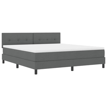 Boxspring bed met hoofdeinde Donkergrijs 180 x 200 cm Stof