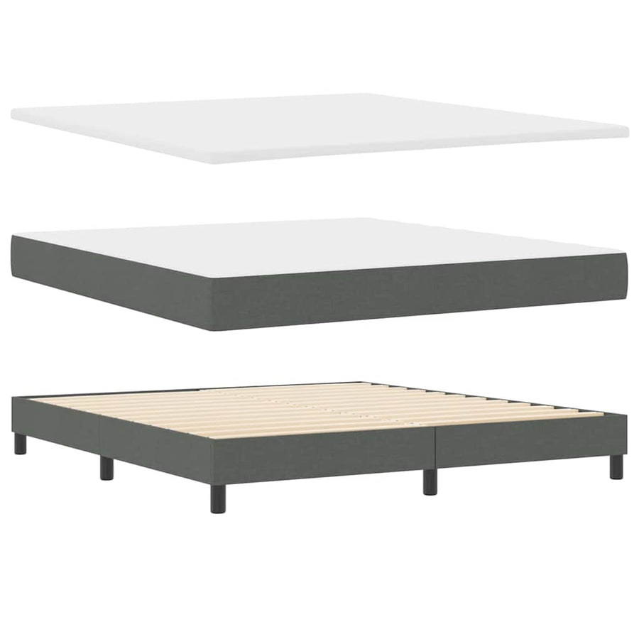 Boxspring bed met hoofdeinde Donkergrijs 180 x 200 cm Stof