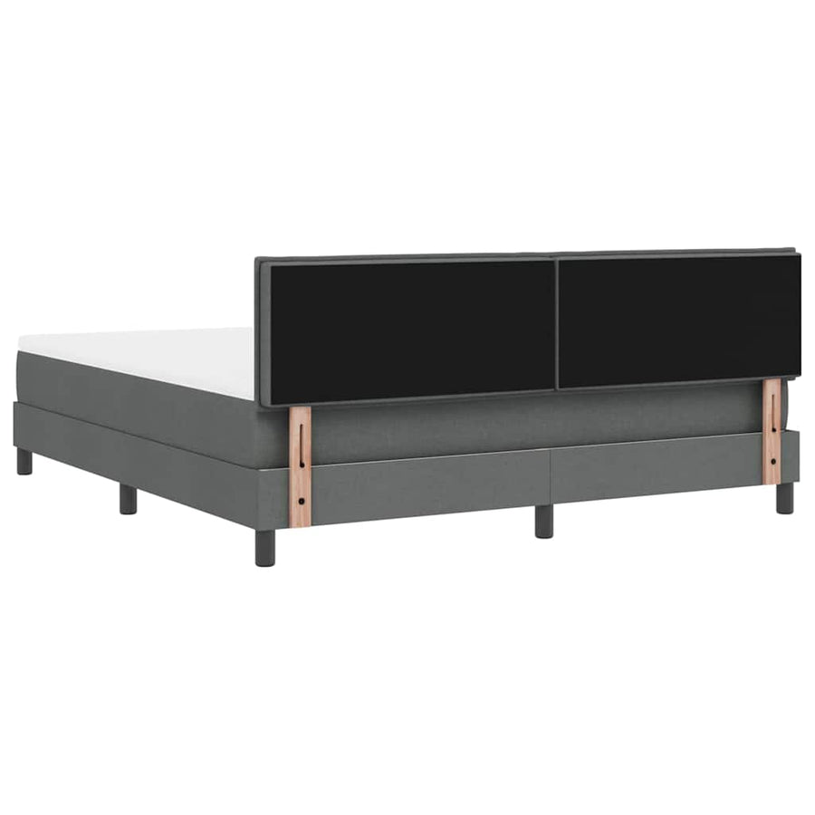 Boxspring bed met hoofdeinde Donkergrijs 180 x 200 cm Stof