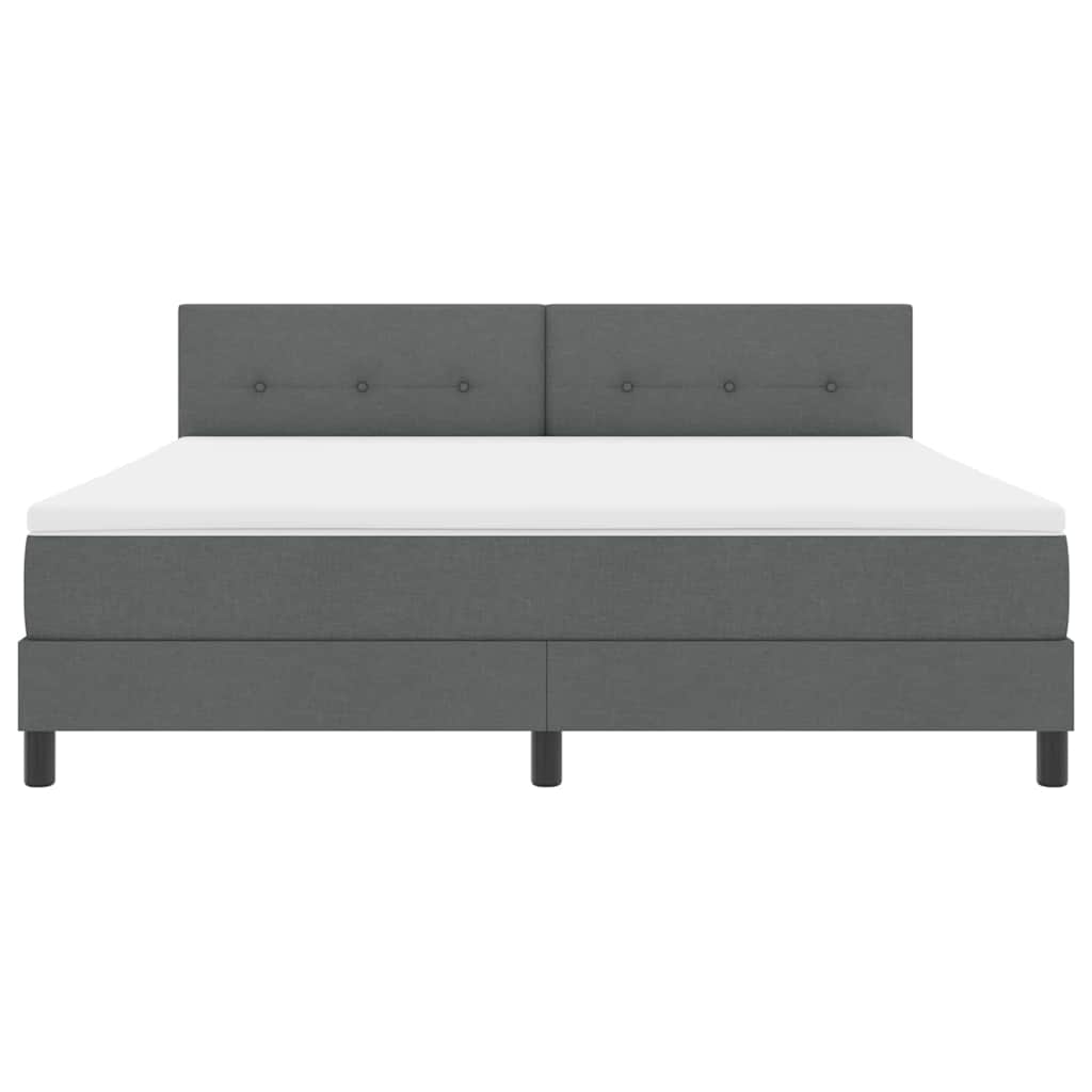 Boxspring bed met hoofdeinde Donkergrijs 180 x 200 cm Stof