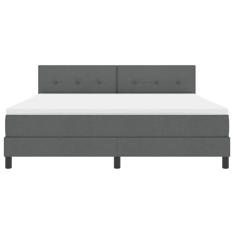 Boxspring bed met hoofdeinde Donkergrijs 180 x 200 cm Stof