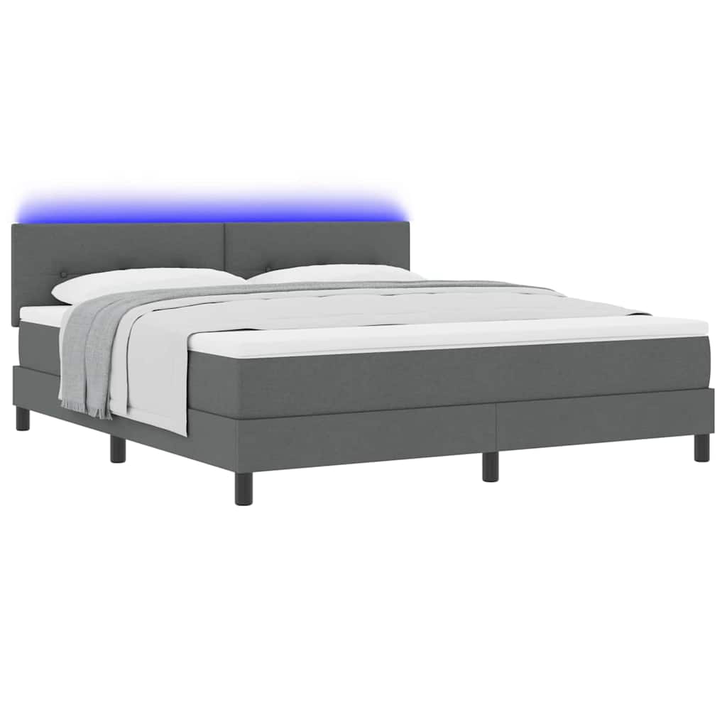 Boxspring bed met hoofdeinde Donkergrijs 180 x 200 cm Stof