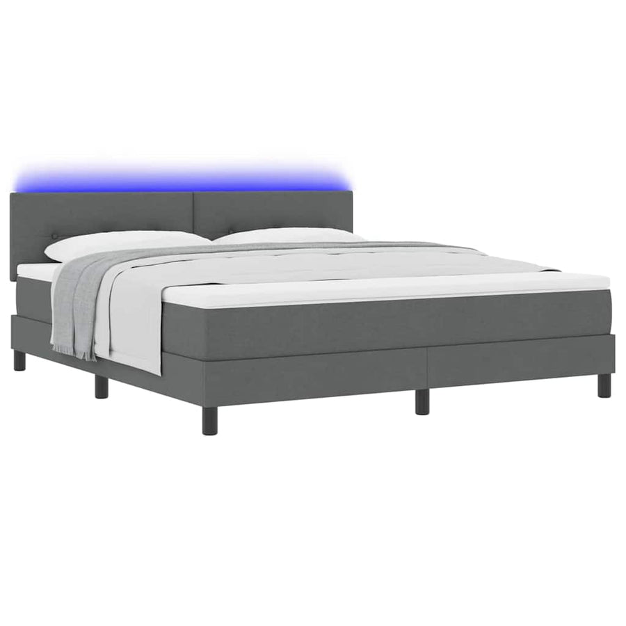Boxspring bed met hoofdeinde Donkergrijs 180 x 200 cm Stof