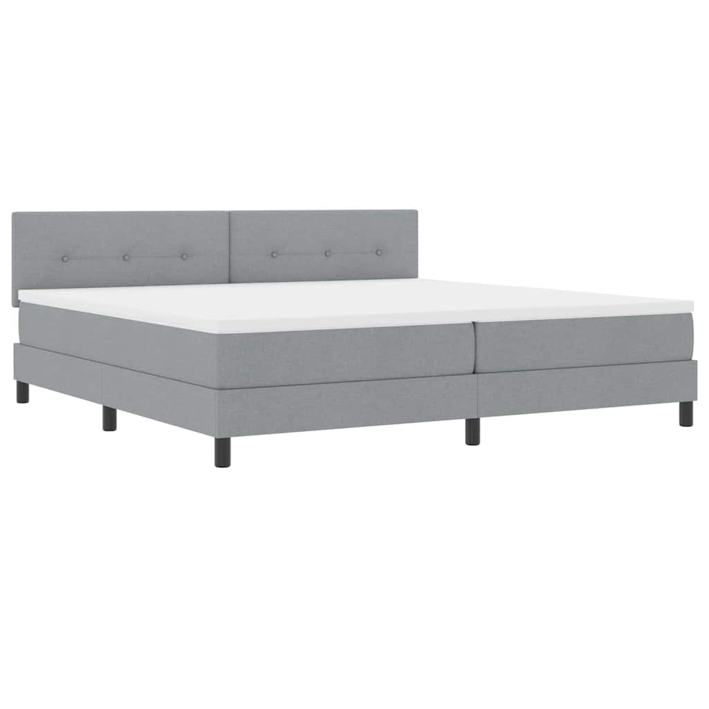 Boxspring bed met hoofdeinde Lichtgrijs 200 x 200 cm Stof
