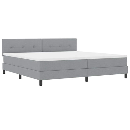 Boxspring bed met hoofdeinde Lichtgrijs 200 x 200 cm Stof