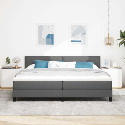 Boxspring bed met hoofdeinde Donkergrijs 200 x 200 cm Stof