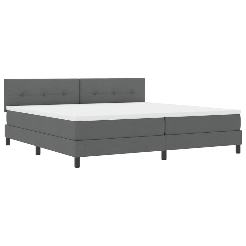 Boxspring bed met hoofdeinde Donkergrijs 200 x 200 cm Stof