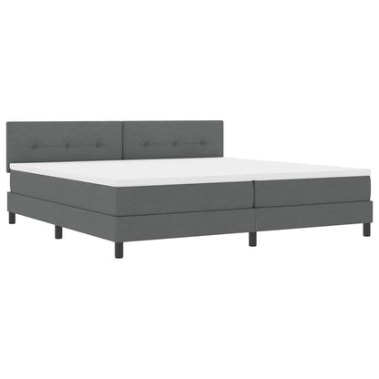 Boxspring bed met hoofdeinde Donkergrijs 200 x 200 cm Stof