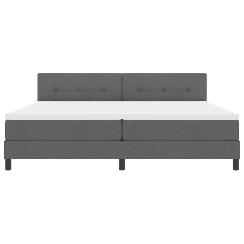 Boxspring bed met hoofdeinde Donkergrijs 200 x 200 cm Stof