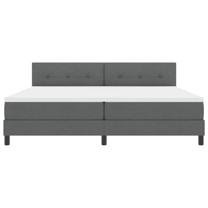 Boxspring bed met hoofdeinde Donkergrijs 200 x 200 cm Stof