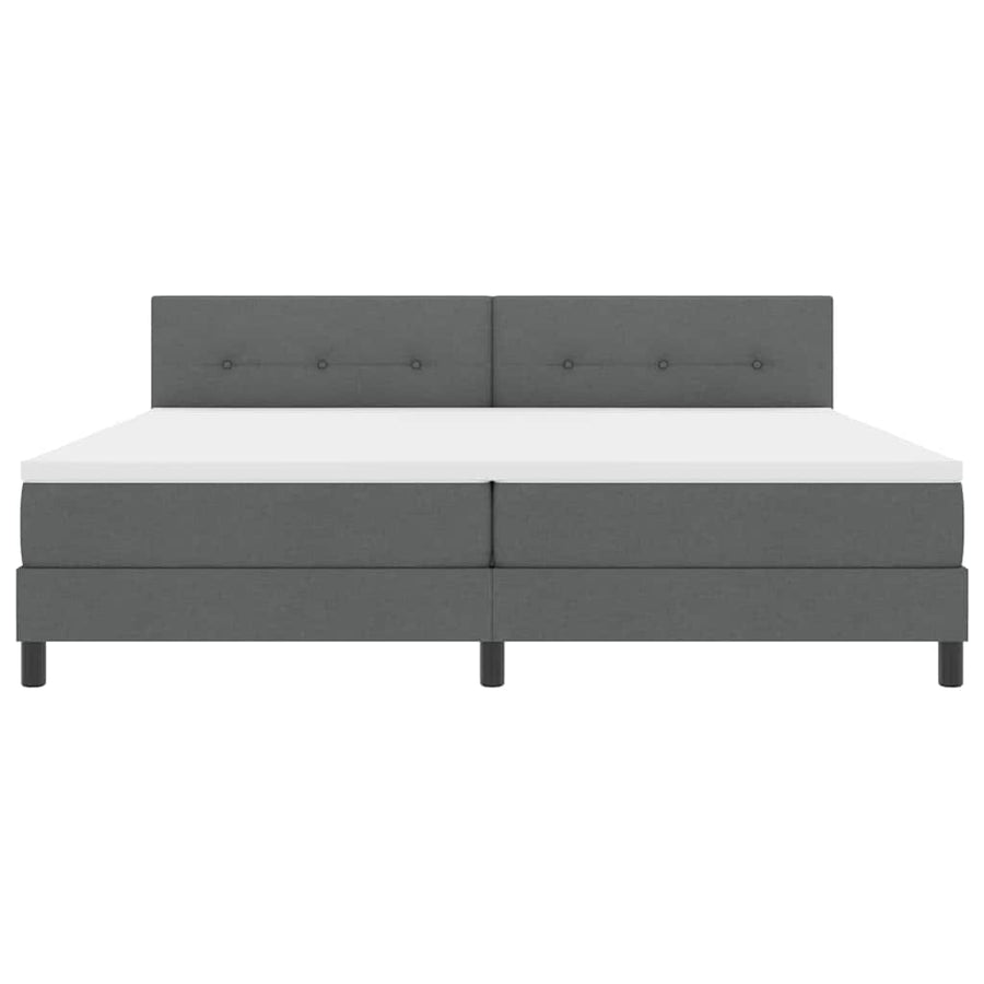 Boxspring bed met hoofdeinde Donkergrijs 200 x 200 cm Stof