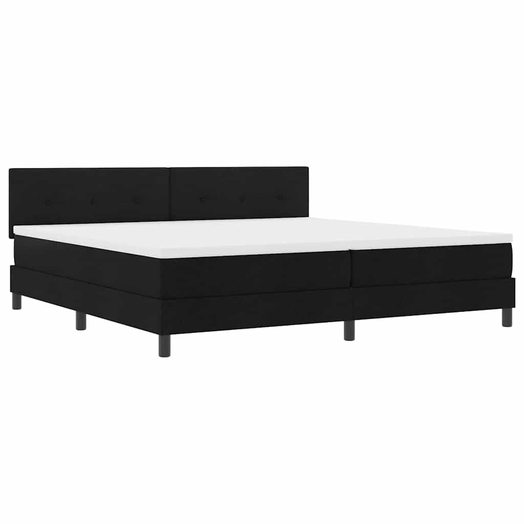 Boxspring bed met matras met LED Zwart 200 x 200 cm Stof