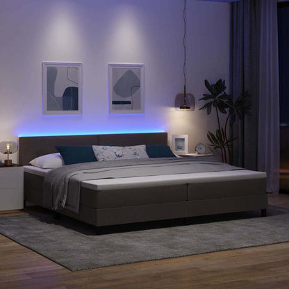 Boxspring bed met hoofdeinde Donkerbruin 200 x 200 cm Stof