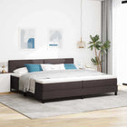 Boxspring bed 200x200 cm donkerbruin met hoofdeinde