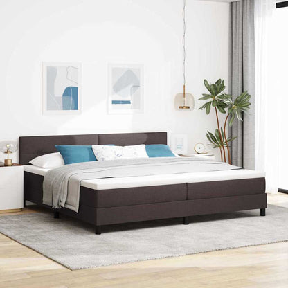 Boxspring bed met hoofdeinde Donkerbruin 200 x 200 cm Stof