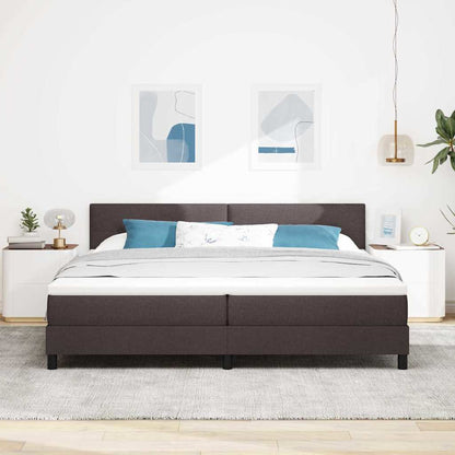 Boxspring bed met hoofdeinde Donkerbruin 200 x 200 cm Stof