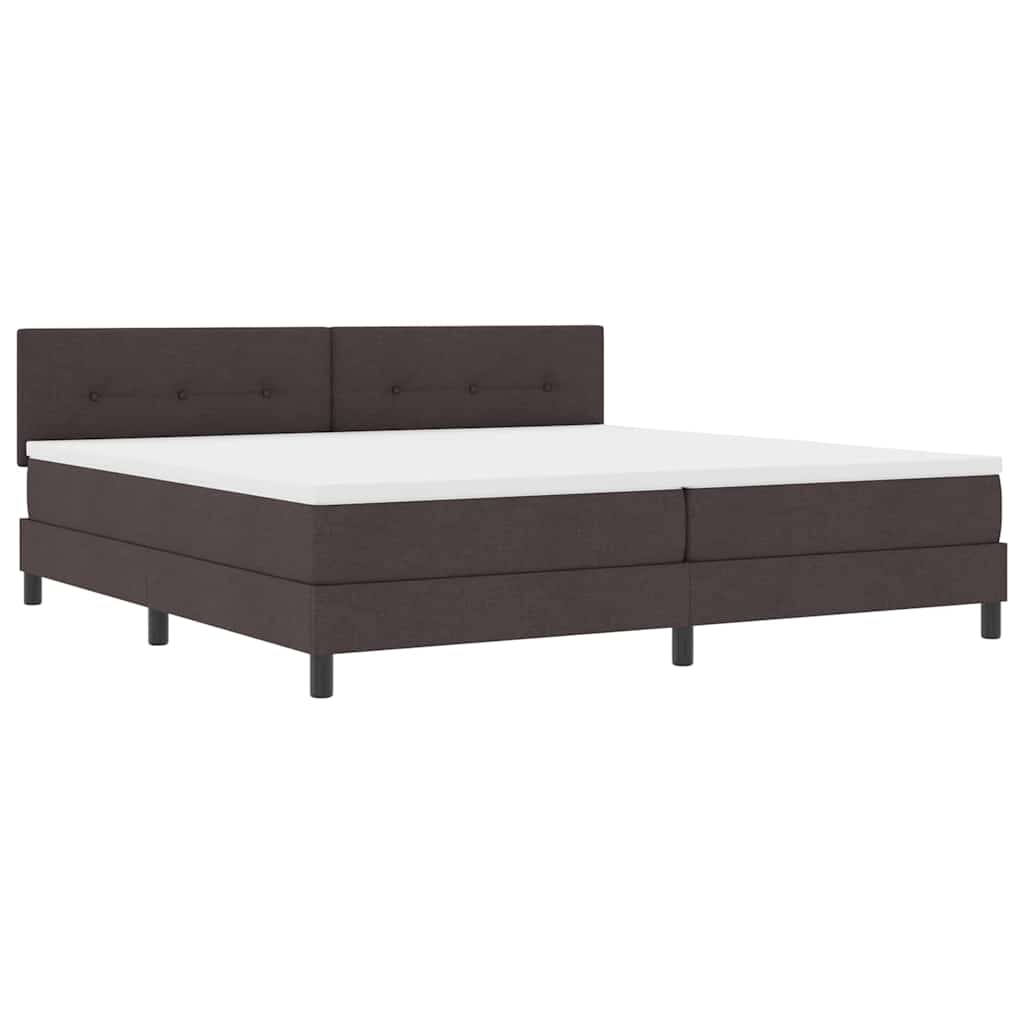 Boxspring bed met hoofdeinde Donkerbruin 200 x 200 cm Stof