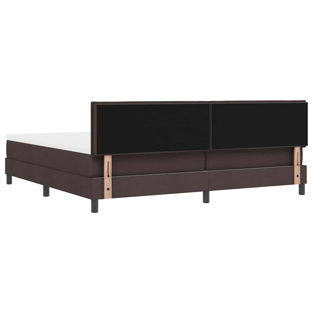 Boxspring bed met hoofdeinde Donkerbruin 200 x 200 cm Stof