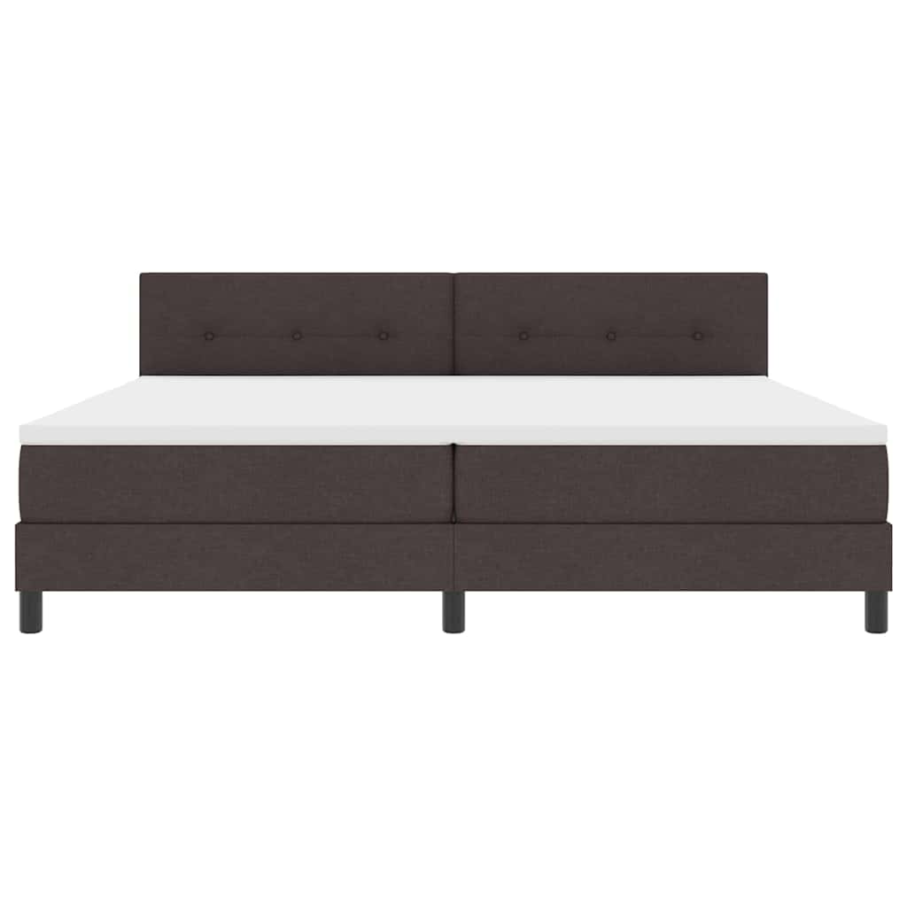 Boxspring bed met hoofdeinde Donkerbruin 200 x 200 cm Stof