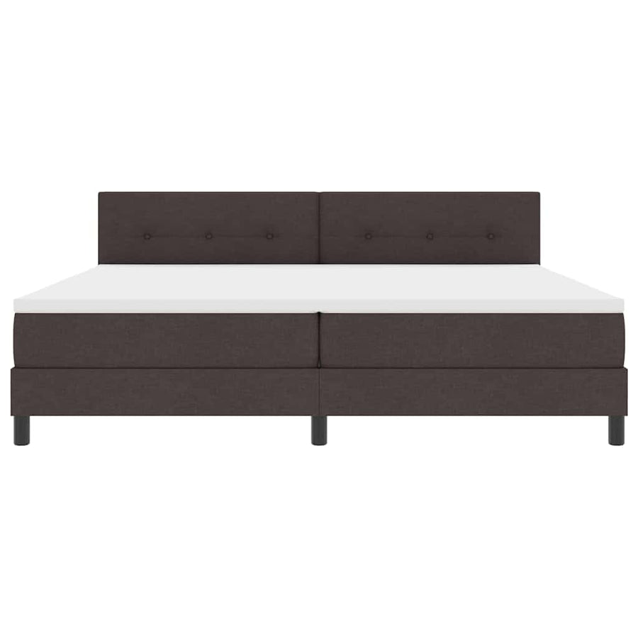 Boxspring bed met hoofdeinde Donkerbruin 200 x 200 cm Stof