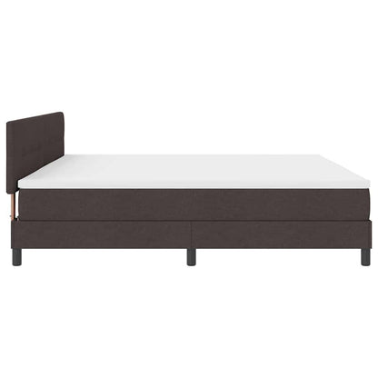 Boxspring bed met hoofdeinde Donkerbruin 200 x 200 cm Stof