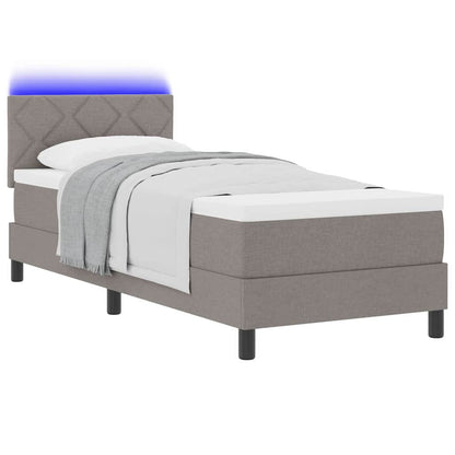 Boxspring bed met matras met LED Taupe 80 x 200 cm Stof