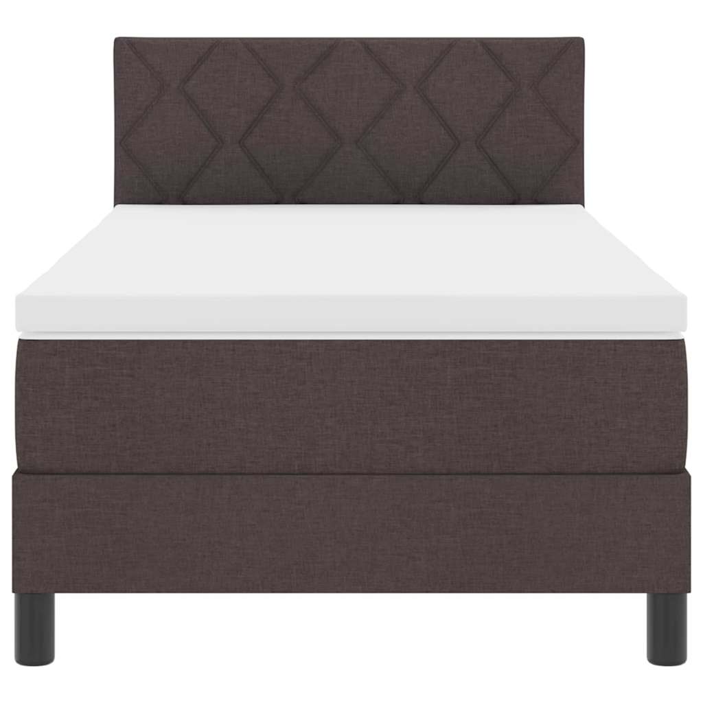 Boxspring bed met matras Donkerbruin 90 x 190 cm Stof