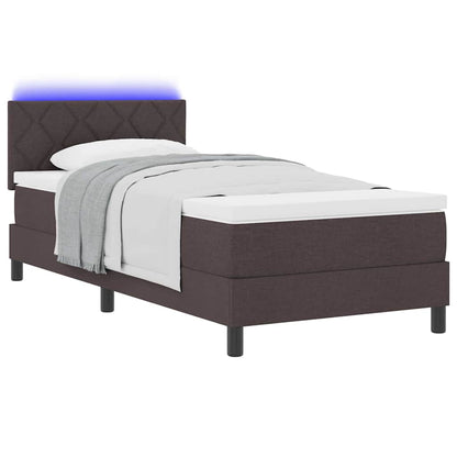 Boxspring bed met matras Donkerbruin 90 x 190 cm Stof
