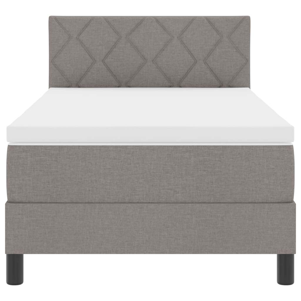 Boxspring Bed Met Matras Met Hoofdeinde Stof Taupe 90 x 190 cm Diamant blokken ontwerp