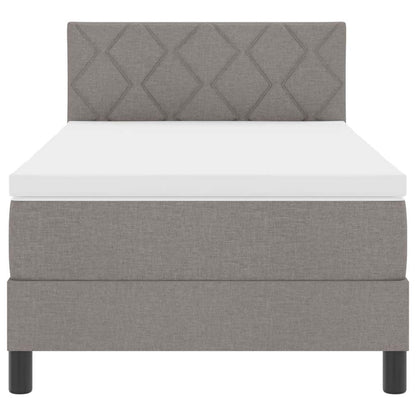 Boxspring Bed Met Matras Met Hoofdeinde Stof Taupe 90 x 190 cm Diamant blokken ontwerp