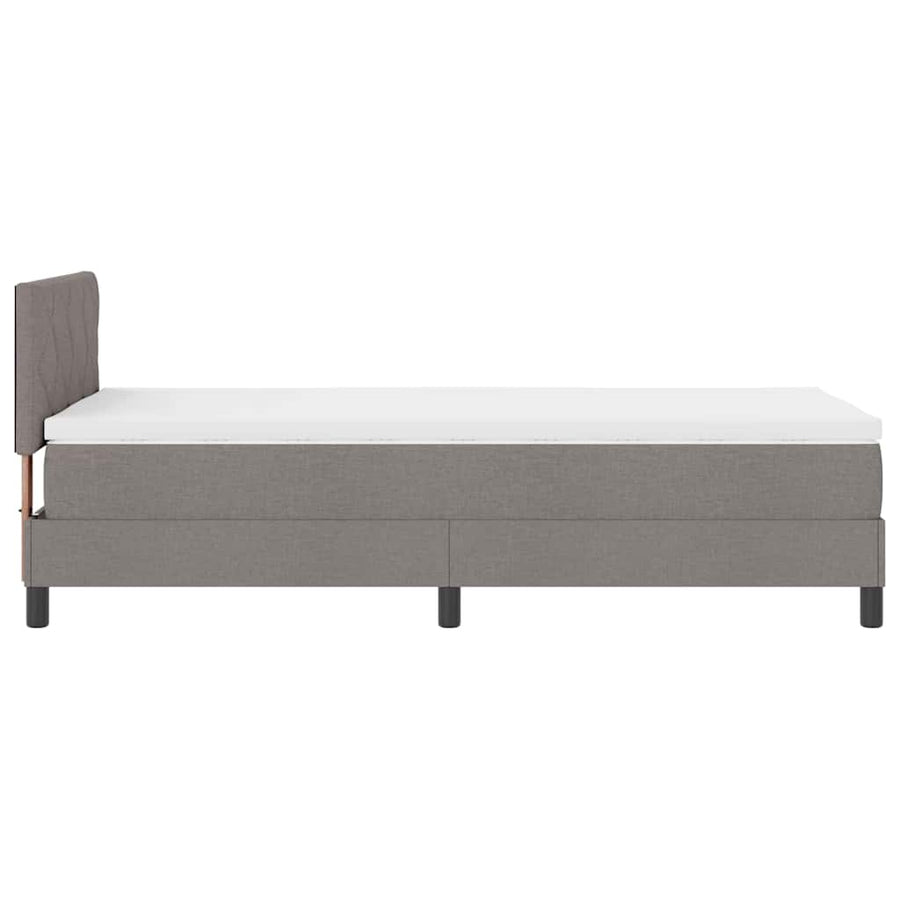 Boxspring Bed Met Matras Met Hoofdeinde Stof Taupe 90 x 190 cm Diamant blokken ontwerp