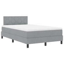 Boxspring bed met matras met LED Lichtgrijs 120 x 190 cm Stof