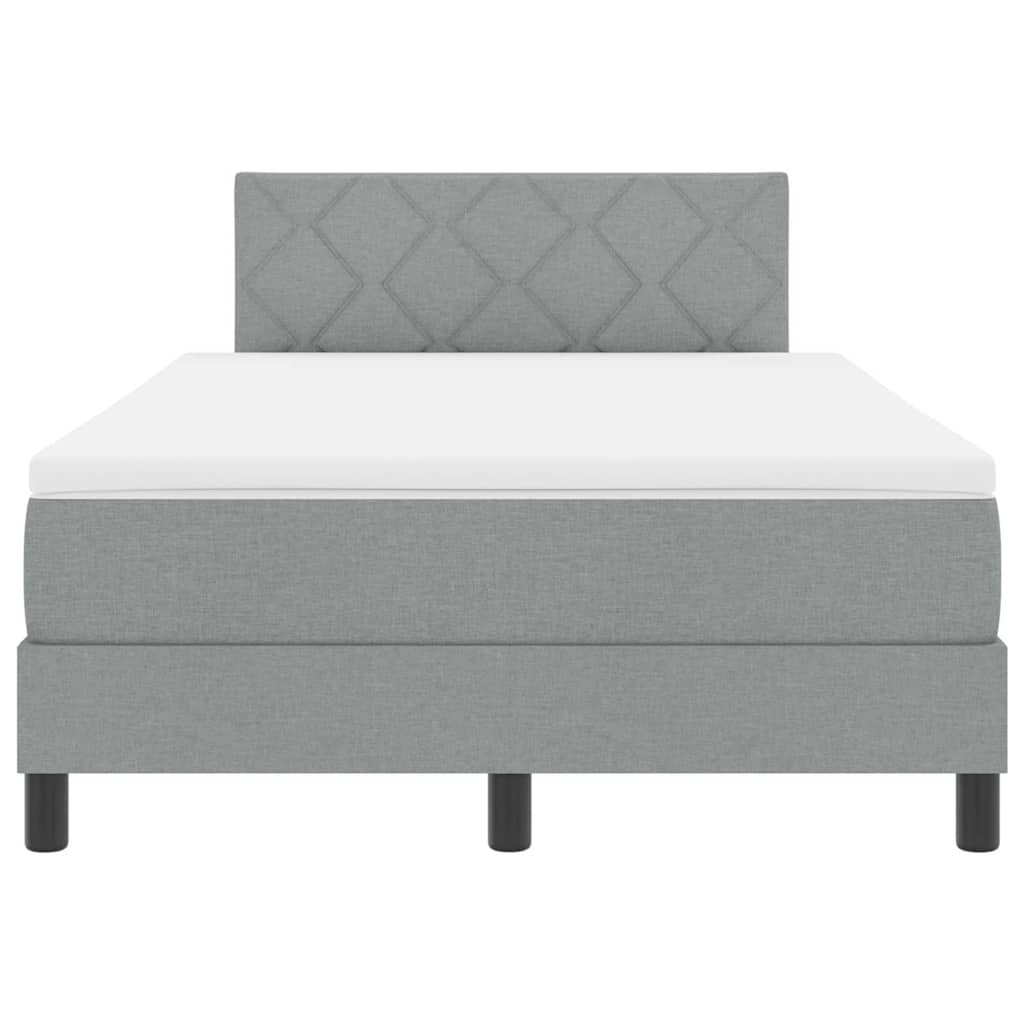 Boxspring bed met matras met LED Lichtgrijs 120 x 190 cm Stof