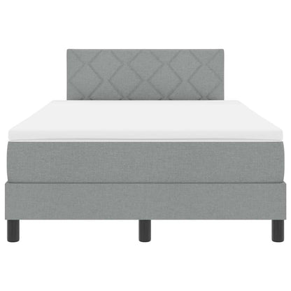 Boxspring bed met matras met LED Lichtgrijs 120 x 190 cm Stof