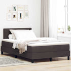 Boxspring bed 120x190 cm donkerbruin stof met matras LED